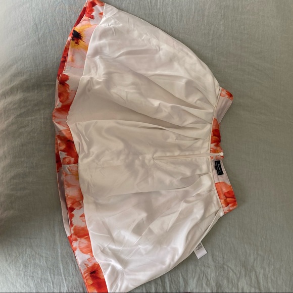 Bardot Orange Floral and White Skirt with pockets Medium Size 8 - Picture 4 of 8